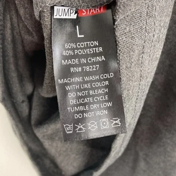 Jumpstart Men's Short Sleeve Polo Cotton Shirt DD7 Charcoal Black/Grey Large - Picture 6 of 6